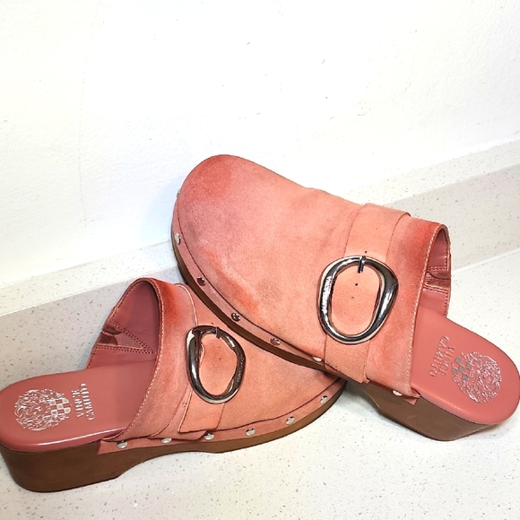 Vince Camuto Shoes - Vince Camuto Pink Suede Women's Mules Size 8 1/2
